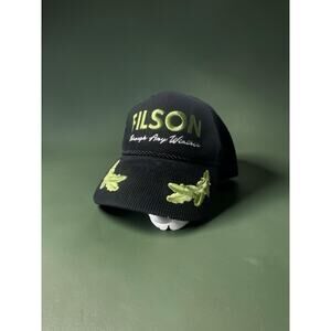 Filson Rope Forester Trucker Hat Black Green Corduroy Strapback Cap